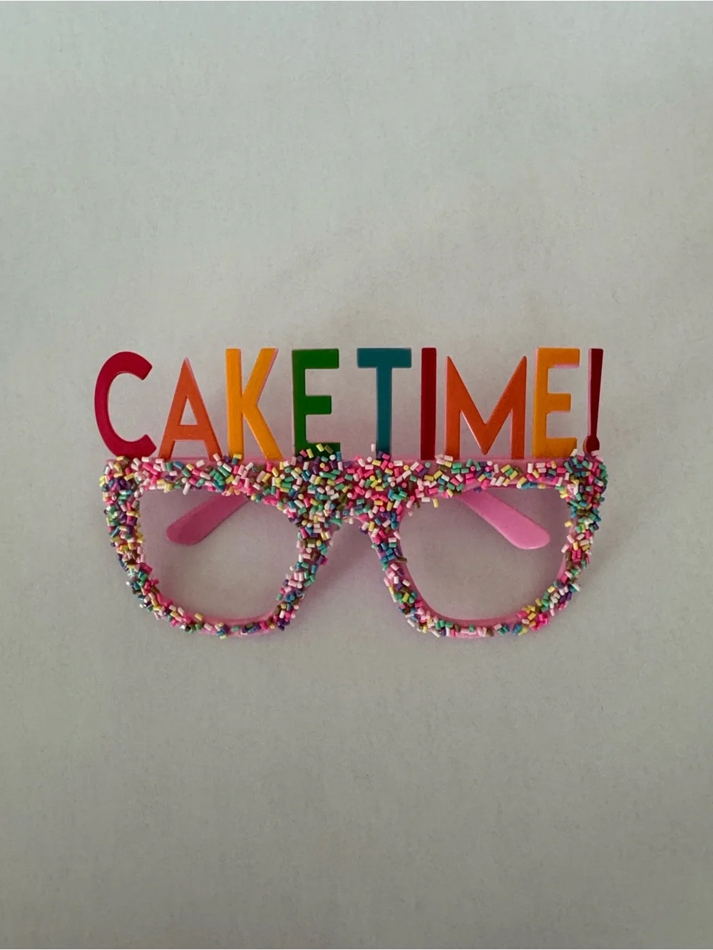 CAKE TIME! Pink Sprinkles Party Glasses - Fun Birthday Photo Prop